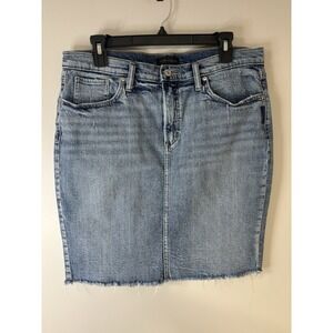 Silver Jeans Skirt Women's 10 Blue Frisco Pencil Distressed Denim
